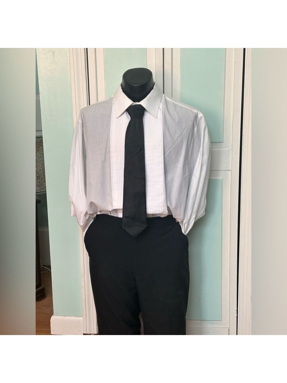 Classic Black Tie Wedding Prom Tuxedo Self Tie Satin